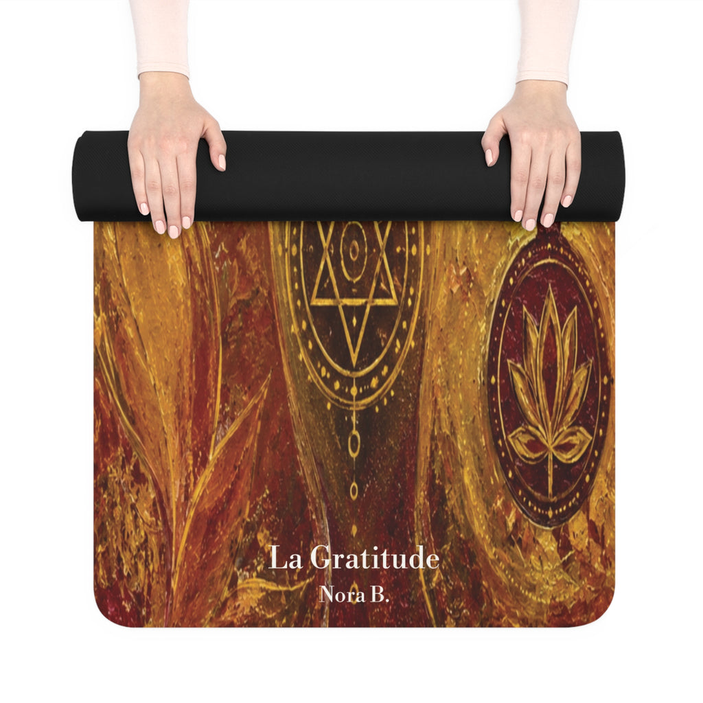 Tapis de yoga d'art thérapeutique & d'ancrage : La Gratitude