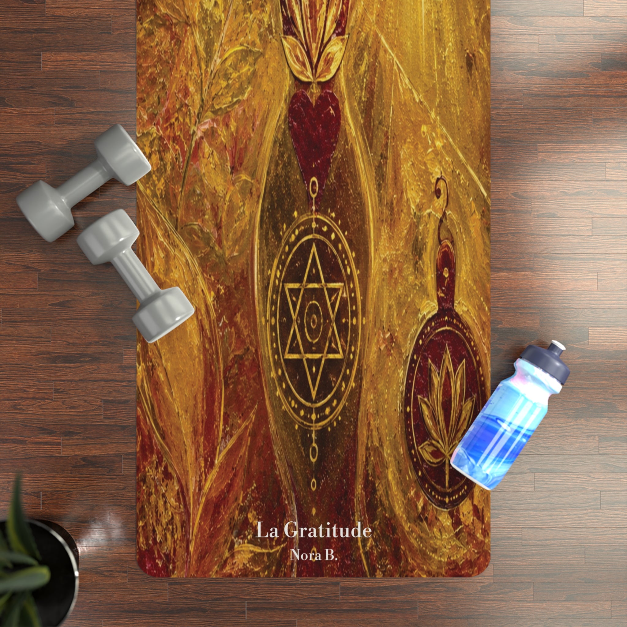 Tapis de yoga d'art thérapeutique & d'ancrage : La Gratitude